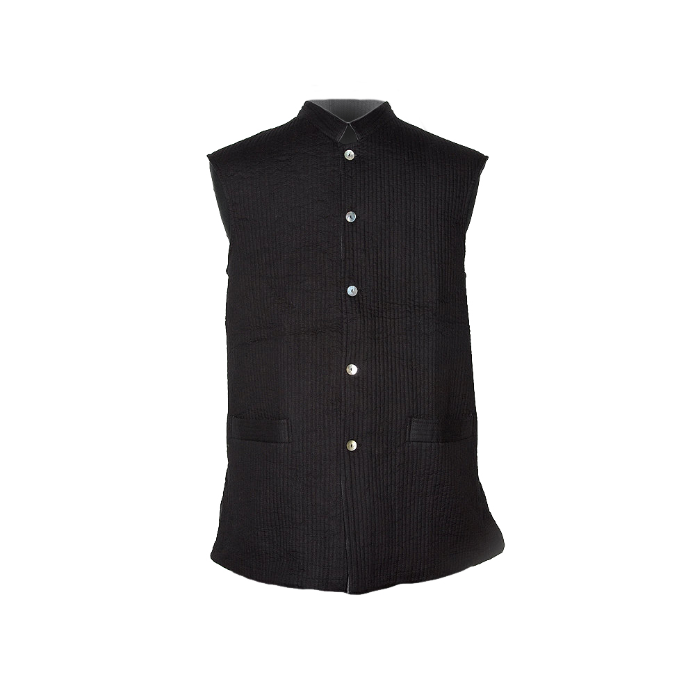 Long black waistcoat hotsell