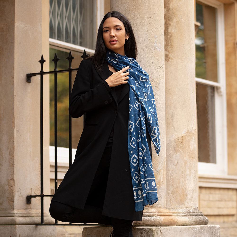 Indigo scarf sales