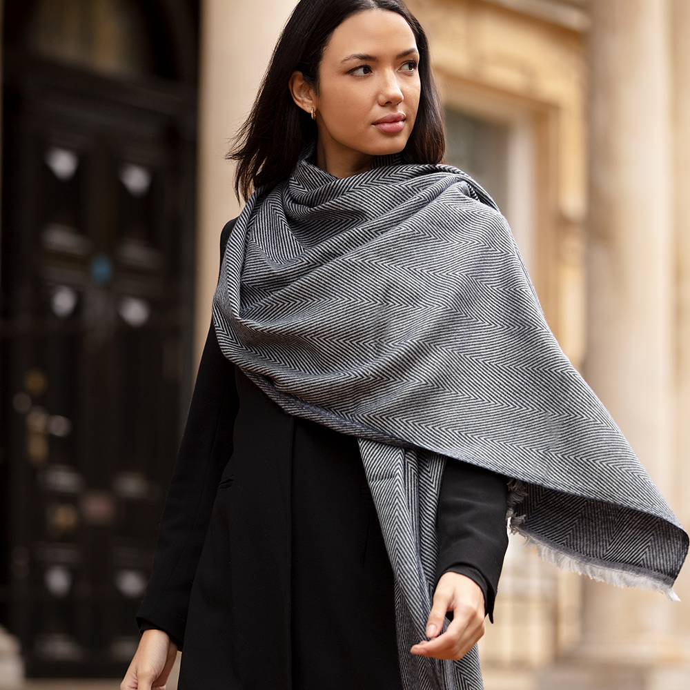 large grey cashmere scarf