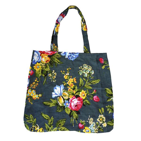 Handy Shopping Bag - Grey Salimar Flower pattern - Camilla Costello